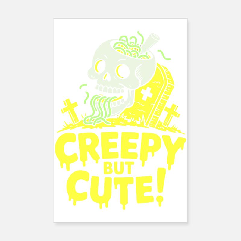 Un éclat de crâne effrayant mais mignon Poster 20 x 30 cm