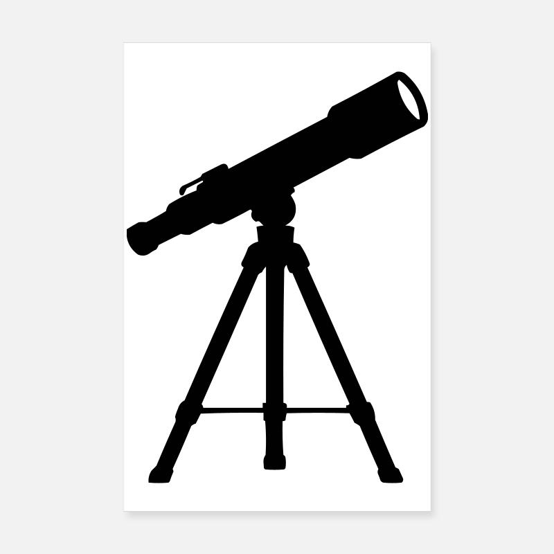 Telescope on Tripod – Starry Night Poster 8" x 12" (20x30 cm)