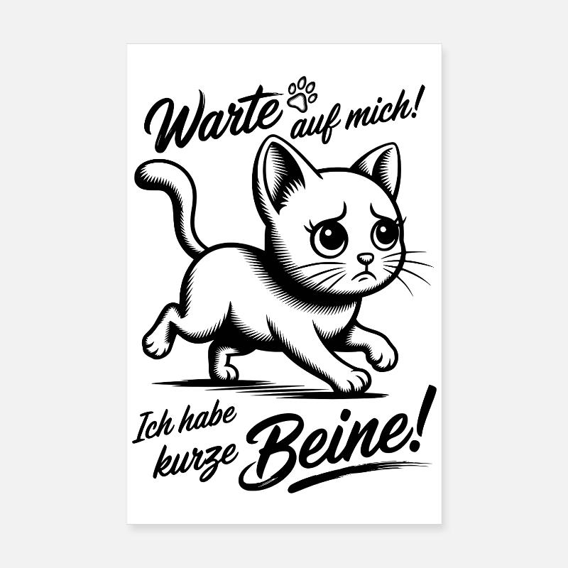Attends-moi, j’ai les jambes courtes - Petit chat Poster 20 x 30 cm