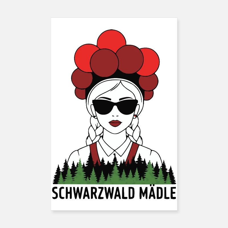 Black Forest Mädle - Proverbe bade Poster 20 x 30 cm