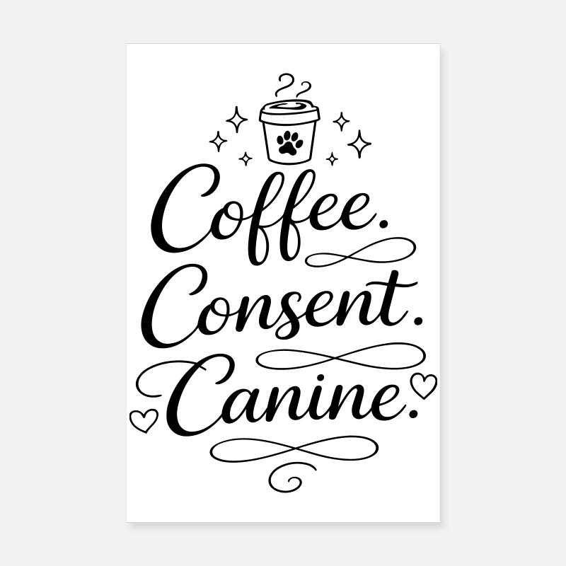café, consentement, canine Poster 20 x 30 cm