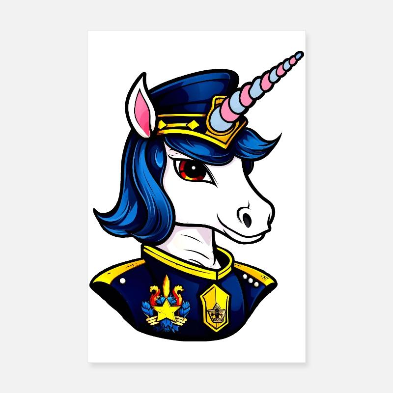 Polizei Einhorn Poster 20x30 cm