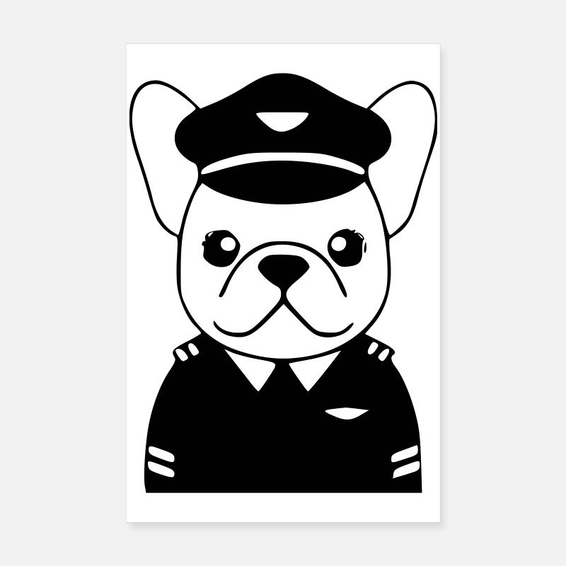 Uniforme de pilote français noir Poster 20 x 30 cm