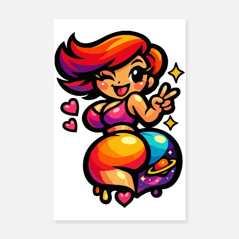 Femme danseuse de l’espace Kawaii Poster 20 x 30 cm