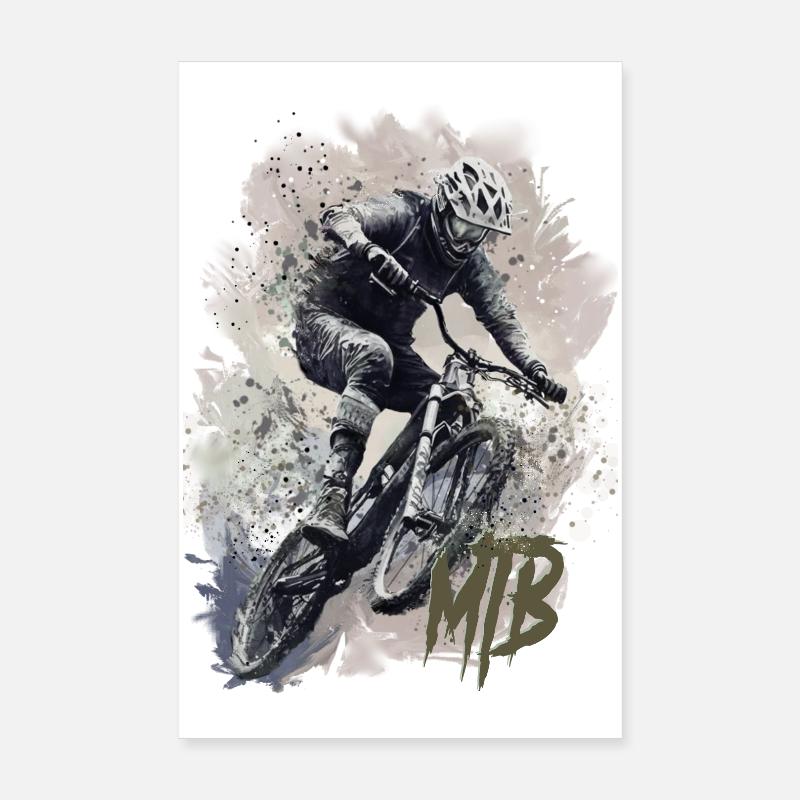 Mtb - Poster 20x30 cm - Weiß