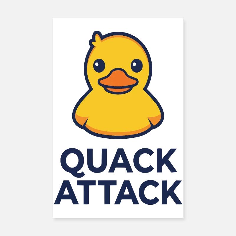 Graphique du canard en caoutchouc de l’attaque coin-coinard Poster 20 x 30 cm