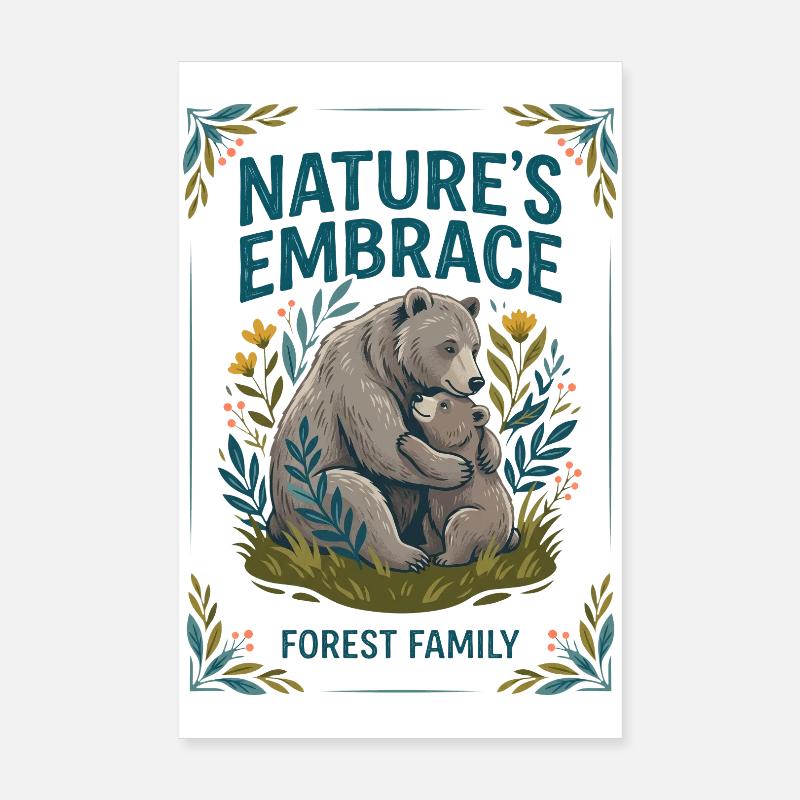  Bear Family Poster 8" x 12" (20x30 cm)