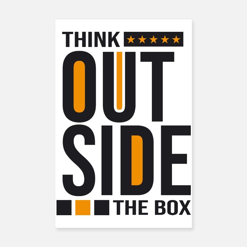 Think Outside the Box –Kreatives Mindset Statement Poster 20x30 cm