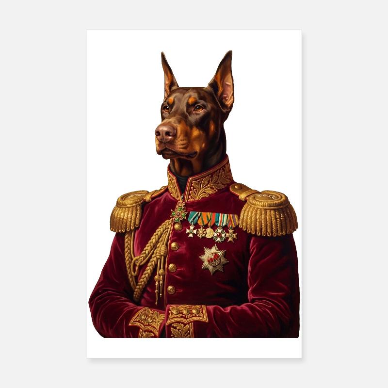 Portrait du Doberman : Le Général Royal Poster 20 x 30 cm