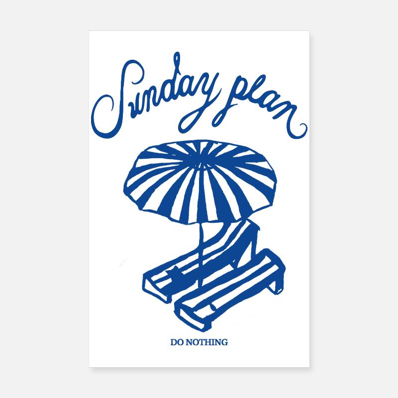 Plage de repos du dimanche Poster 20 x 30 cm