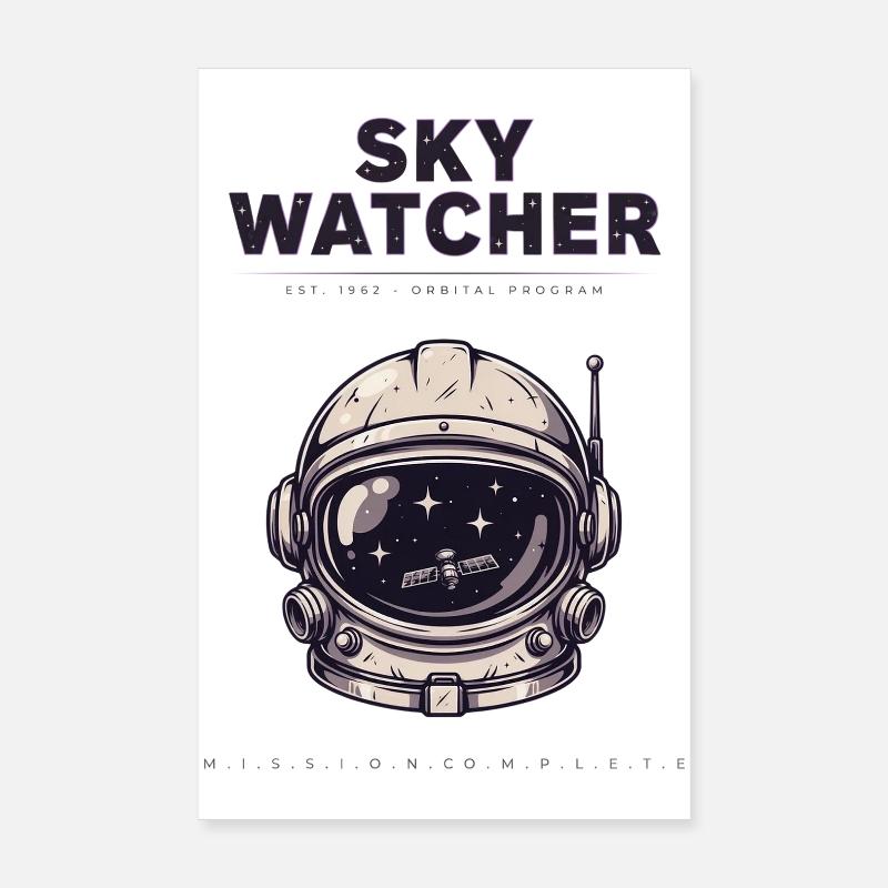 Astronaut Helmet Sky Watcher Space Orbital Poster 8" x 12" (20x30 cm)