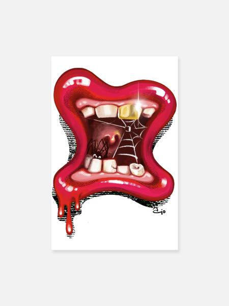 Grusel Schlund - Poster 20x30 cm - Weiß - Vorne