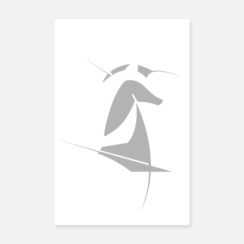 Chess Horse Abstract – Minimal Chess Design Poster 20 x 30 cm