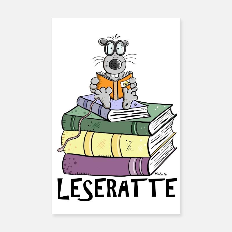 Leseratte Poster 20x30 cm