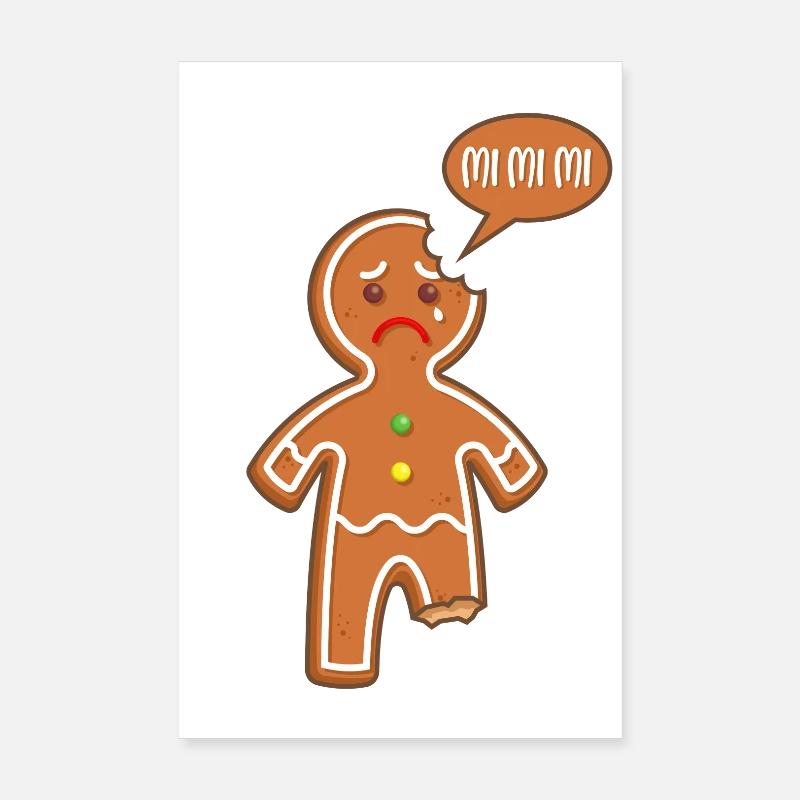 Lebkuchenmann Mimimi Mi Mi Mi Lustige Sprüche Poster 20x30 cm