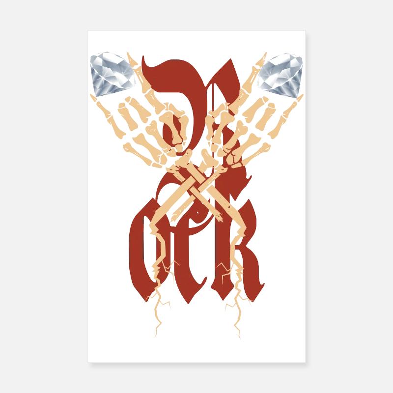 Diamond Rock Skeleton Poster 8" x 12" (20x30 cm)