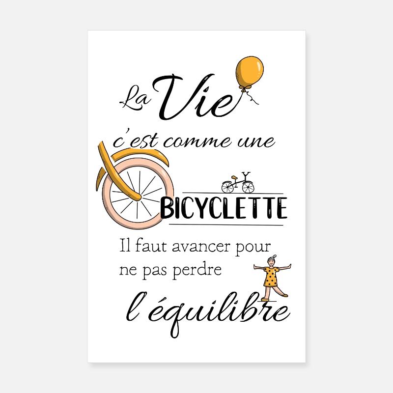 Equilibre et bicyclette Poster 20 x 30 cm