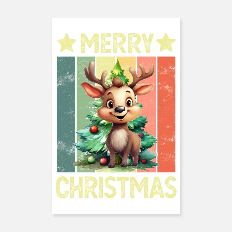 Joyeux renne de Noël Poster 20 x 30 cm