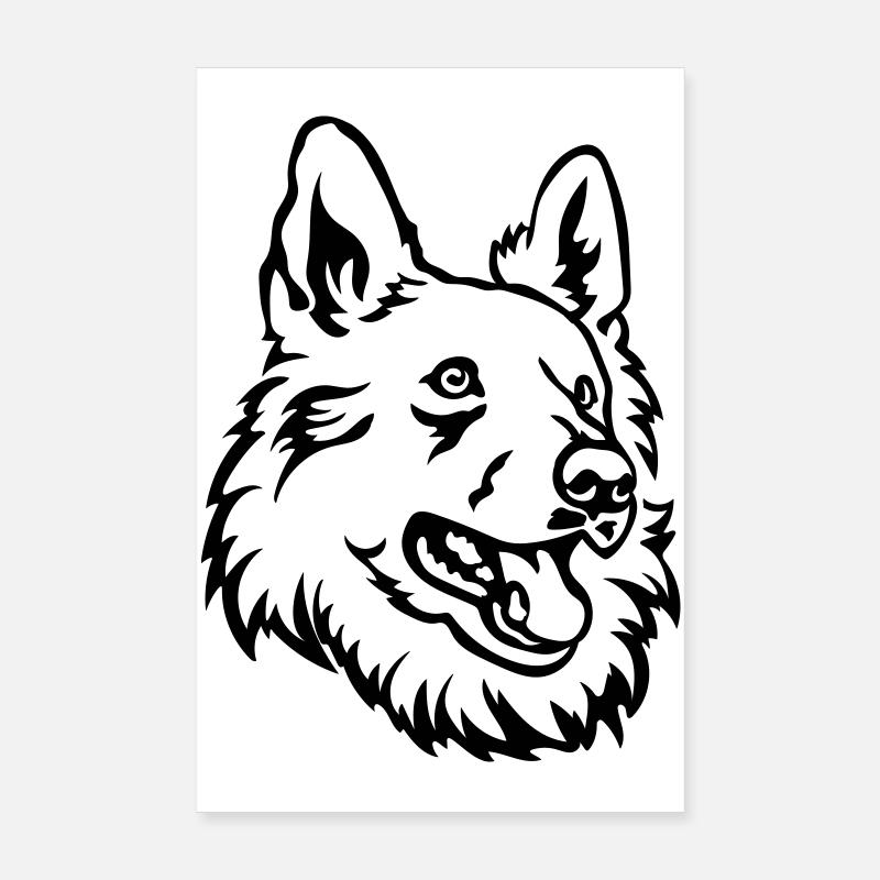Schweizer Schäferhund Kopf Poster 20x30 cm