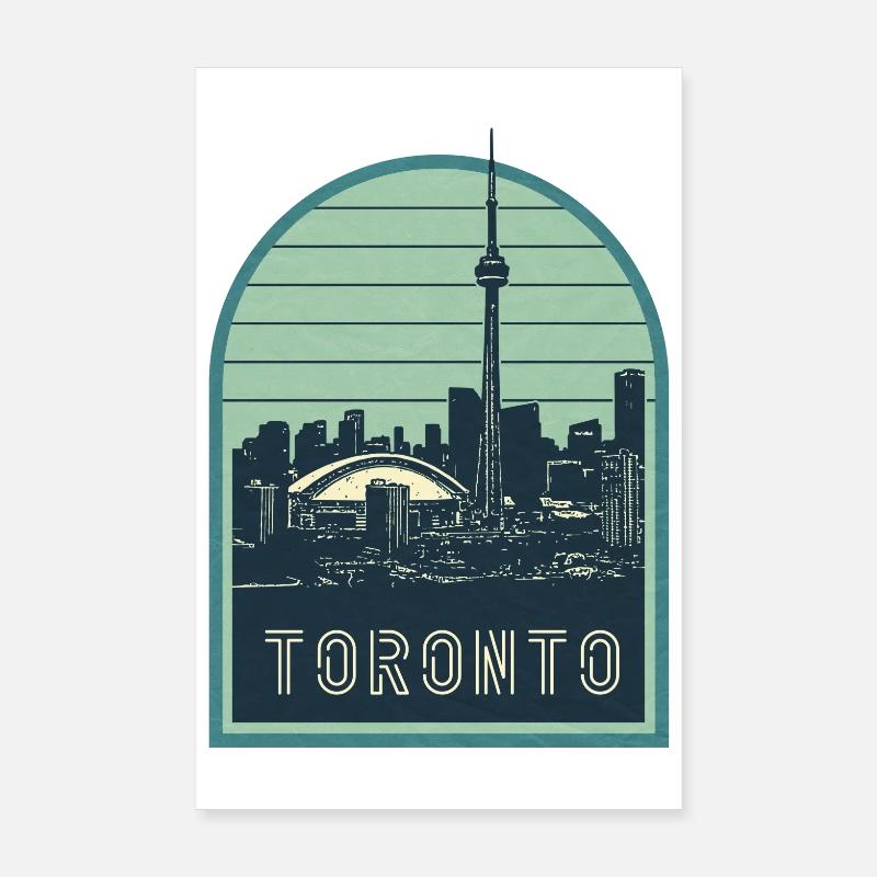 Toronto Skyline Arc Vintage Badge Poster 20x30 cm