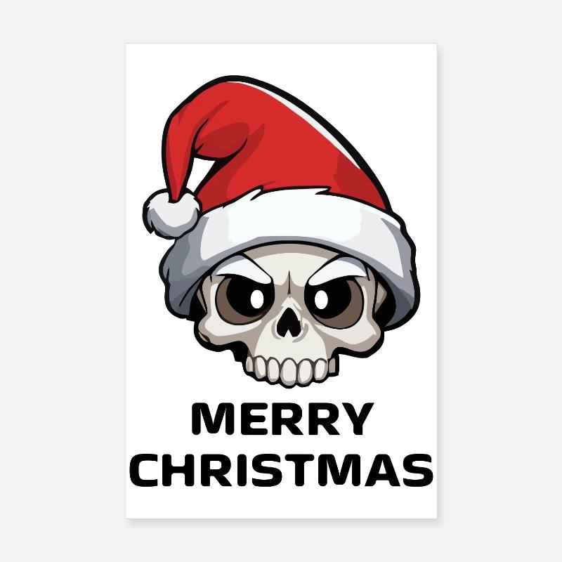 Noël tête de mort - Poster 20 x 30 cm - blanc