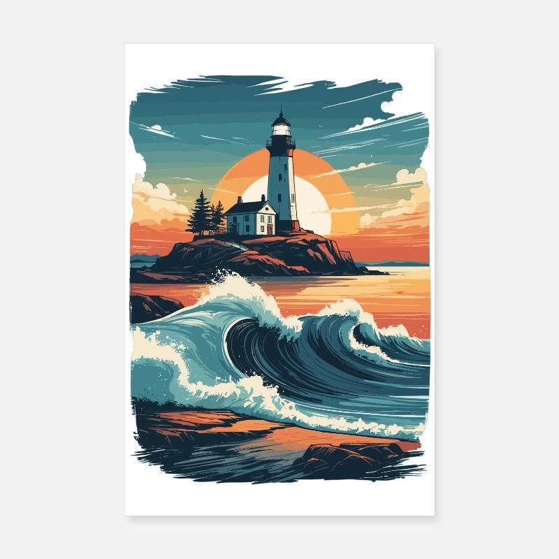 Leuchtturm Poster 20x30 cm