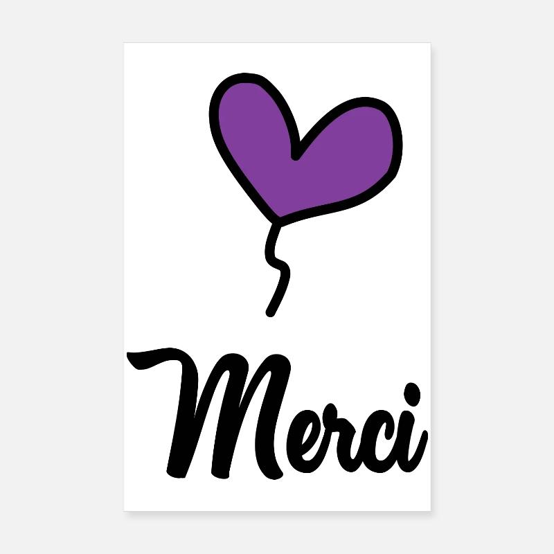 MERCI - Poster 20 x 30 cm - blanc