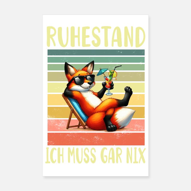 Retired fox for pensioners Poster 8" x 12" (20x30 cm)