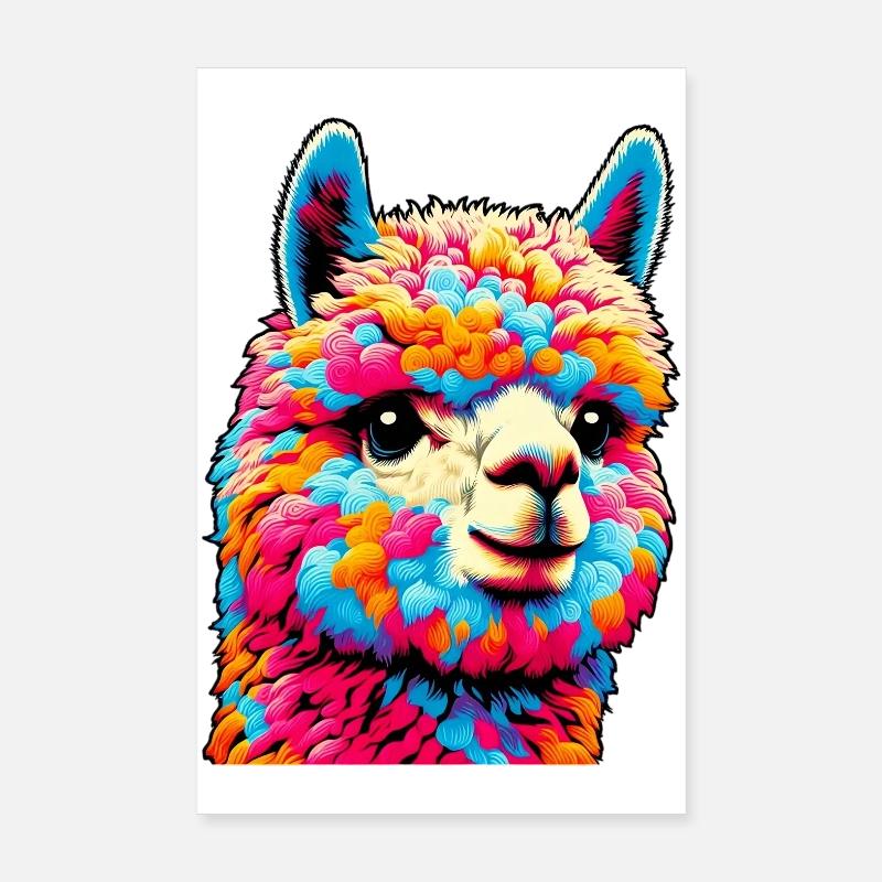 Alpaka - Poster 20x30 cm - Weiß