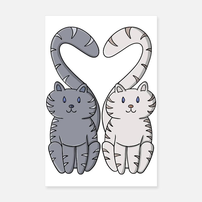 Chatons amoureux Poster 20 x 30 cm