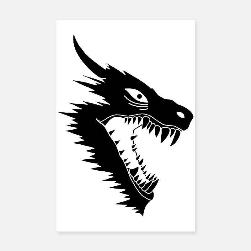 Black Dragon Attack Poster 8" x 12" (20x30 cm)
