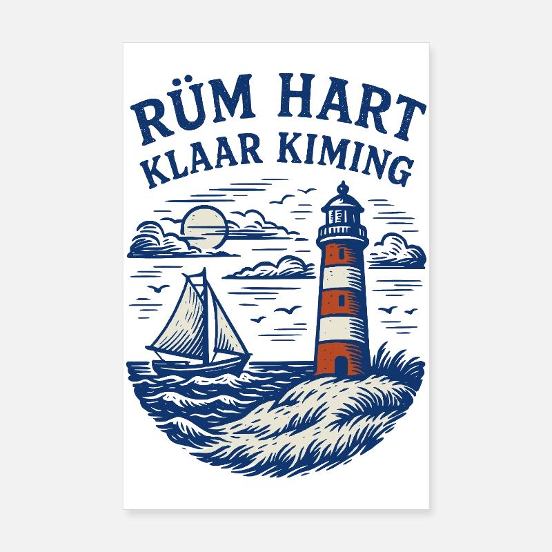 Rüm Hart - Klar Kiming - Poster 20x30 cm - Weiß
