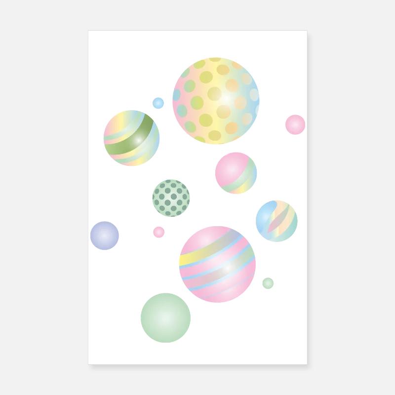Marbres pastel colorés – Conception de balle ludique Poster 20 x 30 cm