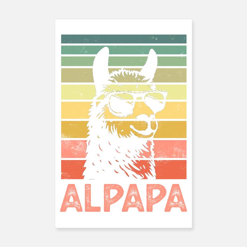 Father Dad Alpaca - Poster 8" x 12" (20x30 cm) - white