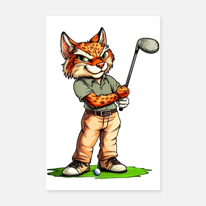 Luchse Golf / Golfspieler Luchs Poster 20x30 cm