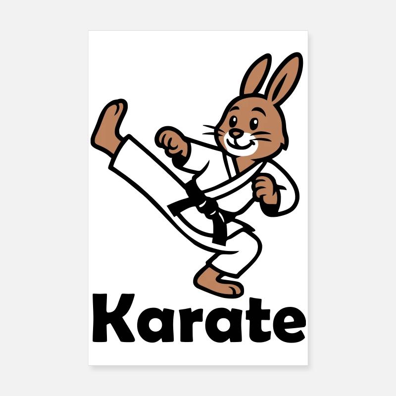 Karaté Lapin Poster 20 x 30 cm