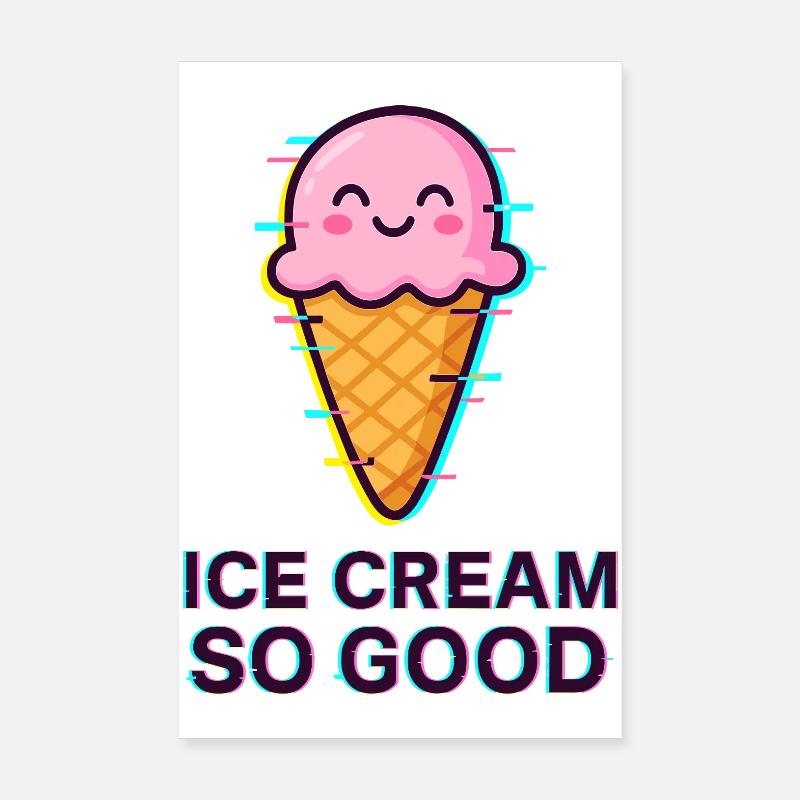 Plaisir de la crème glacée Poster 20 x 30 cm