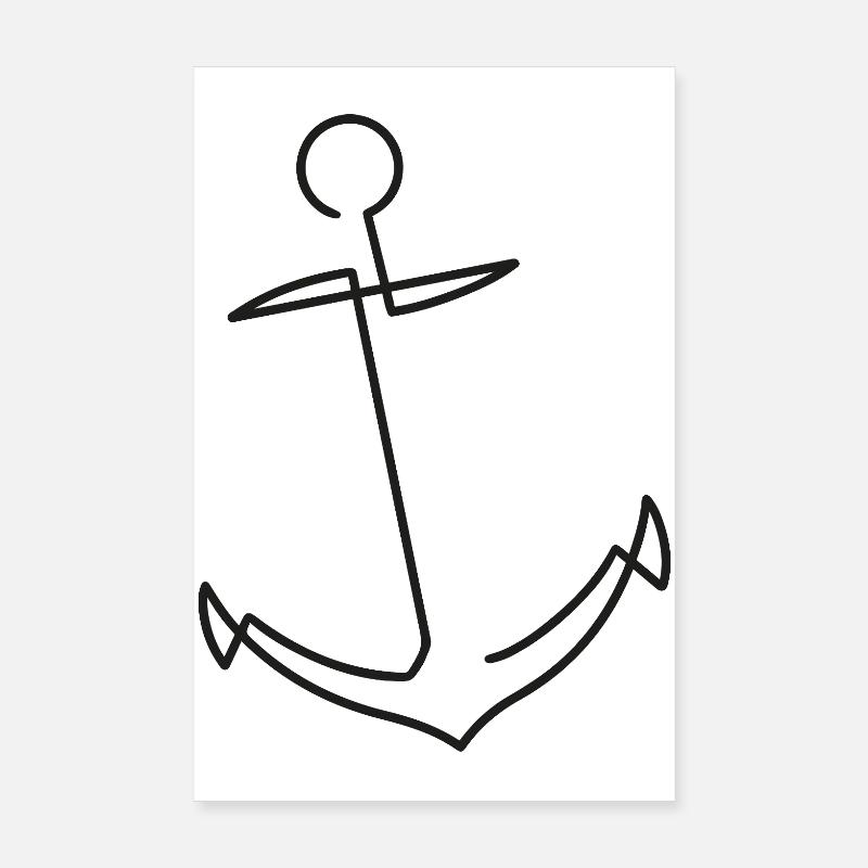 Anchor Sketch – Maritime Symbol of Durability Poster 8" x 12" (20x30 cm)