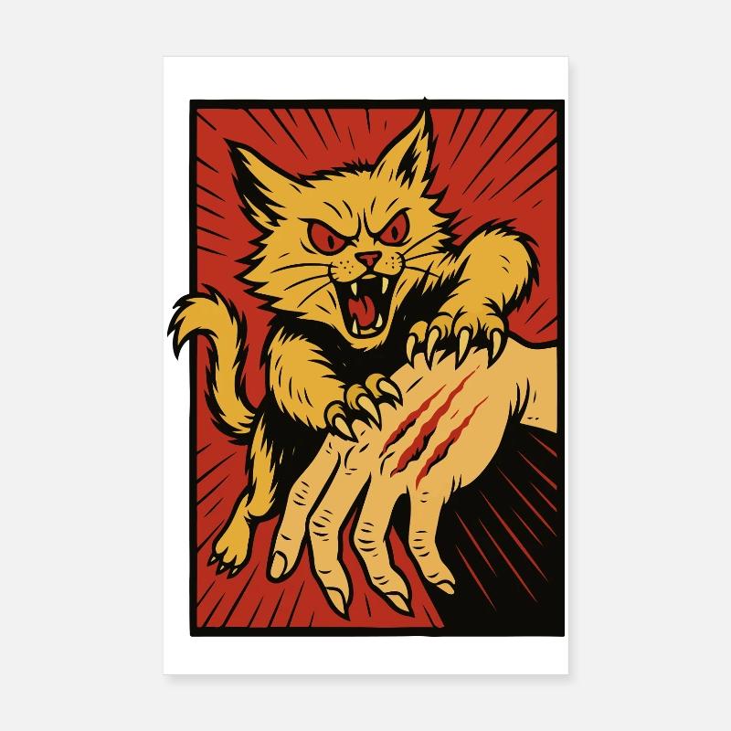 Crimson Claw Cat Assault Poster 8" x 12" (20x30 cm)