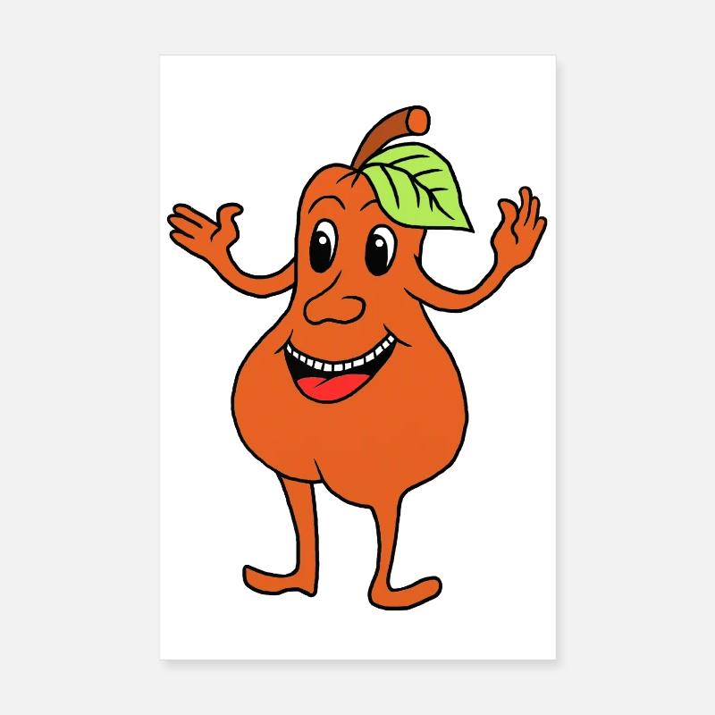 Birne lachend Poster 20x30 cm