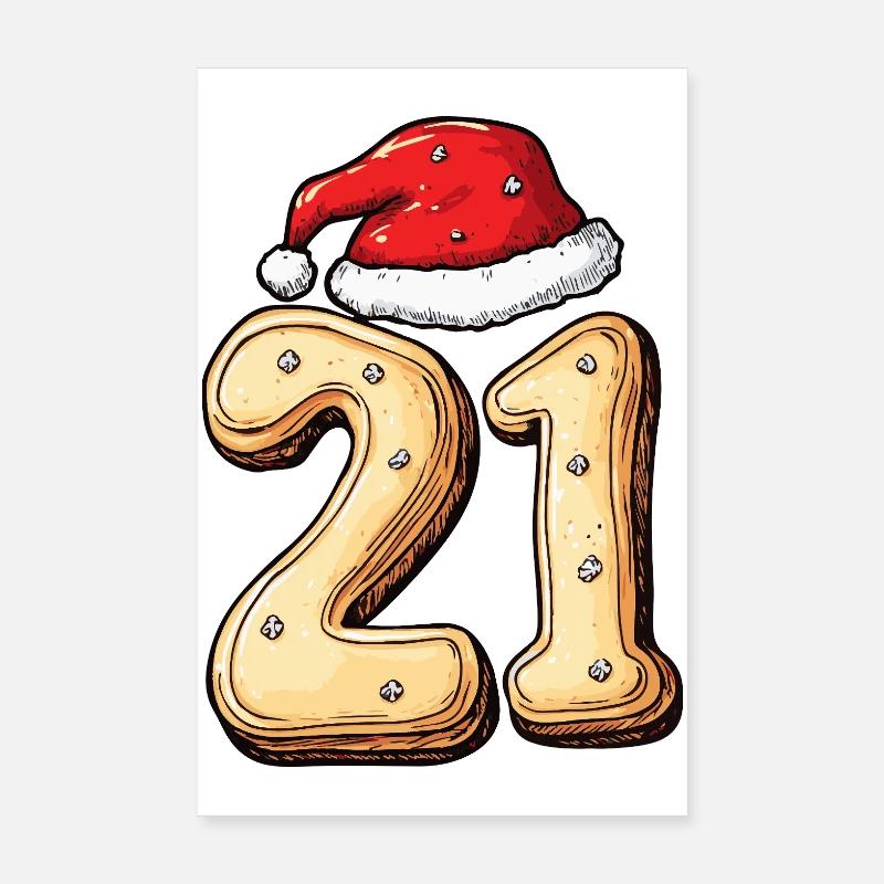 Biscuit de Noël à 21 chiffres Poster 20 x 30 cm