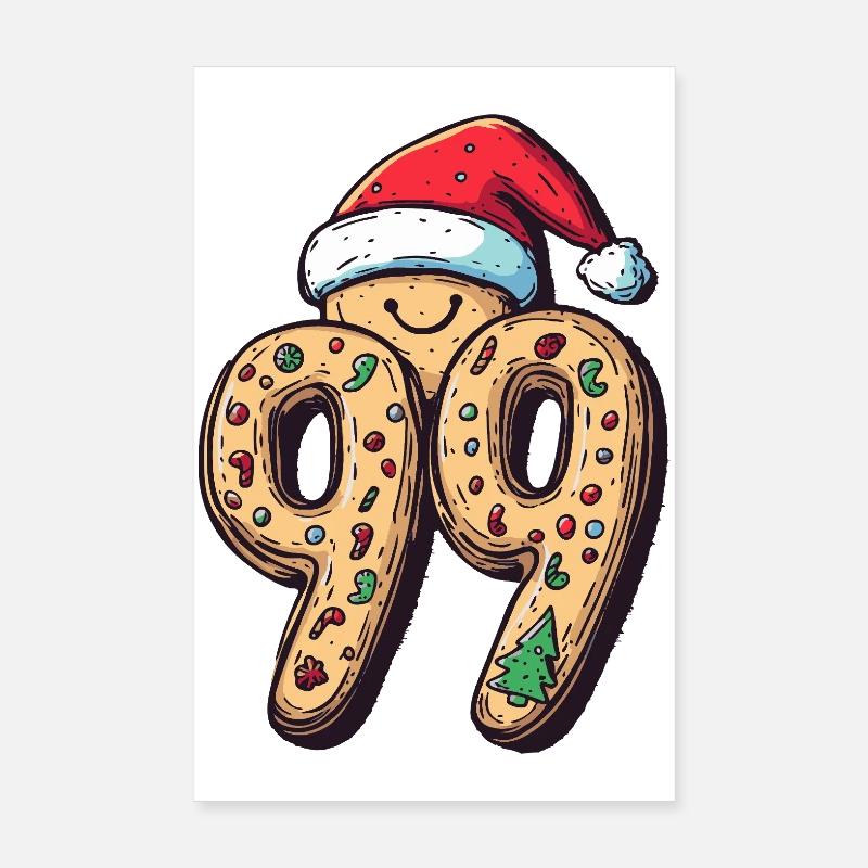 99 Numéro Biscuit Noël Poster 20 x 30 cm