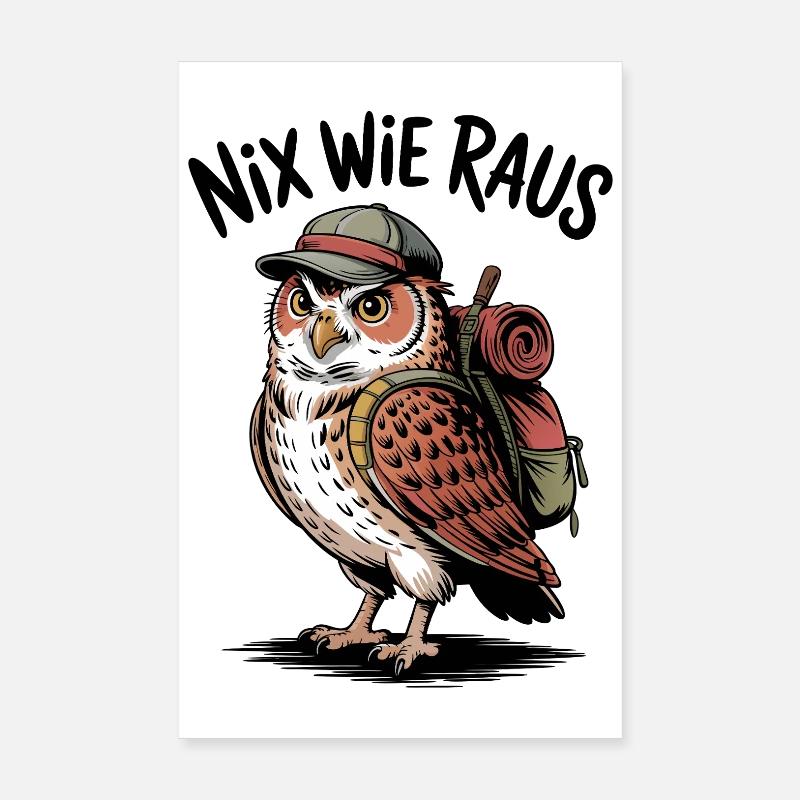 WanderEule Backpack-Abenteuer Poster 20x30 cm