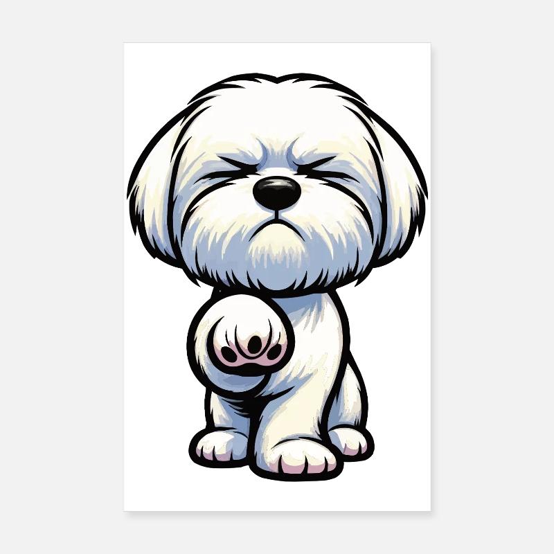 Malteser Propriétaire Maltese Lovers Poster 20 x 30 cm