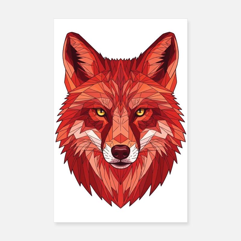 Polygonal Fox Head Poster 8" x 12" (20x30 cm)