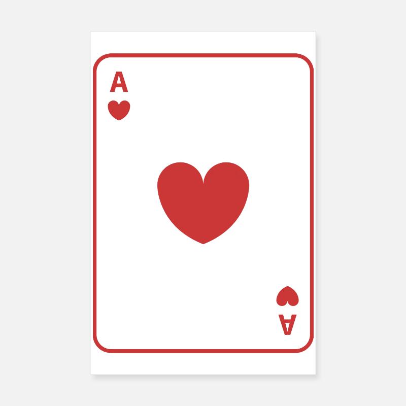 Rotes Herz-Ass Poster 20x30 cm