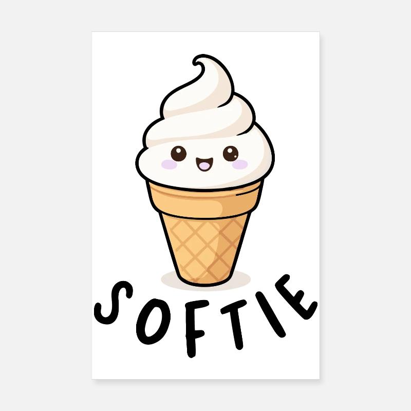 Softie Softeis Lover Eiscreme Icon Geschenk Poster 20 x 30 cm