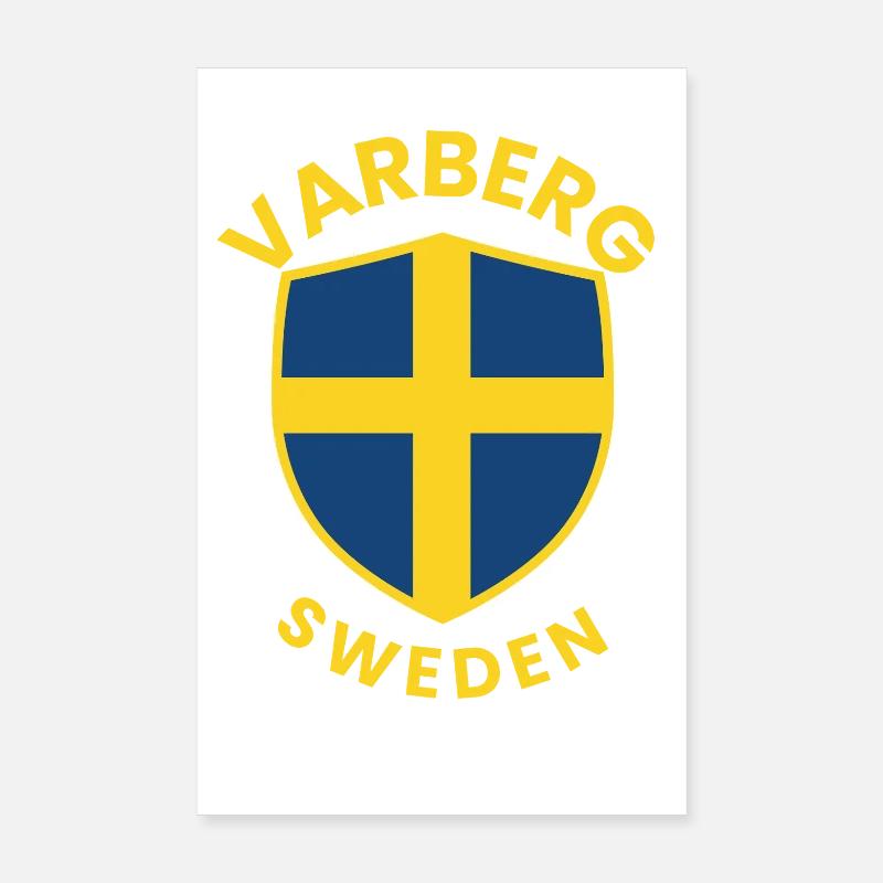 Swedish Shield Flag Emblem Poster 8" x 12" (20x30 cm)