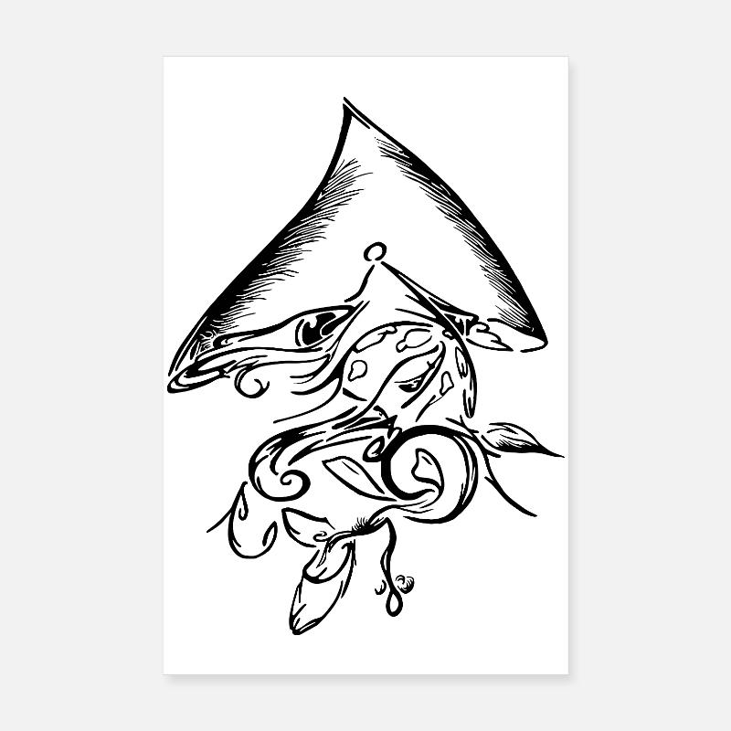 Étrange tortue asiatique Poster 20 x 30 cm