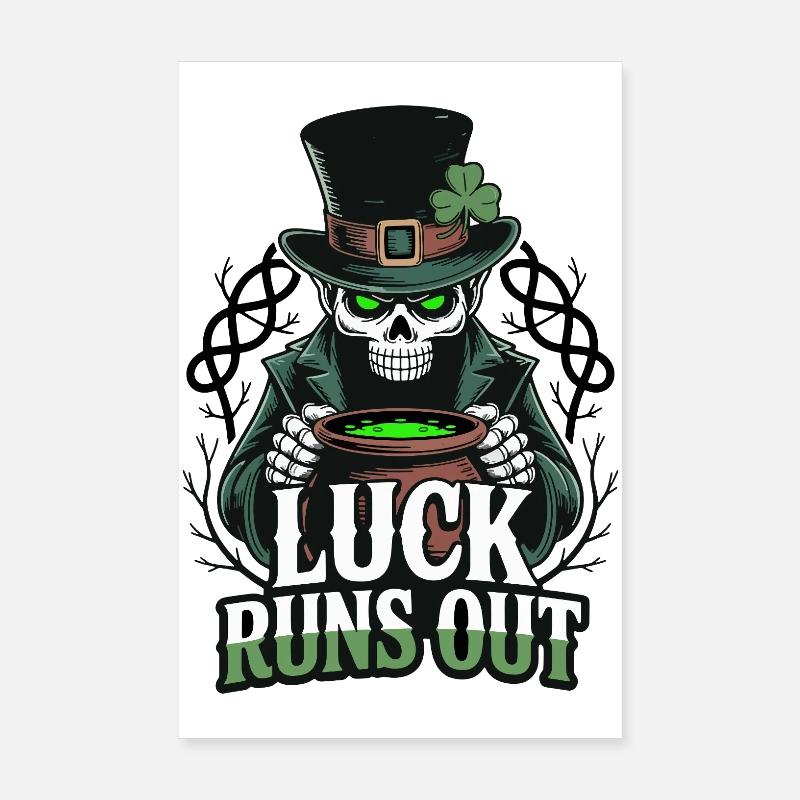 St. Patricks Day Skellett: Glück geht aus Poster 20x30 cm
